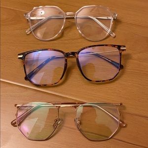 NWOT - 3 blue light non prescribed glasses.